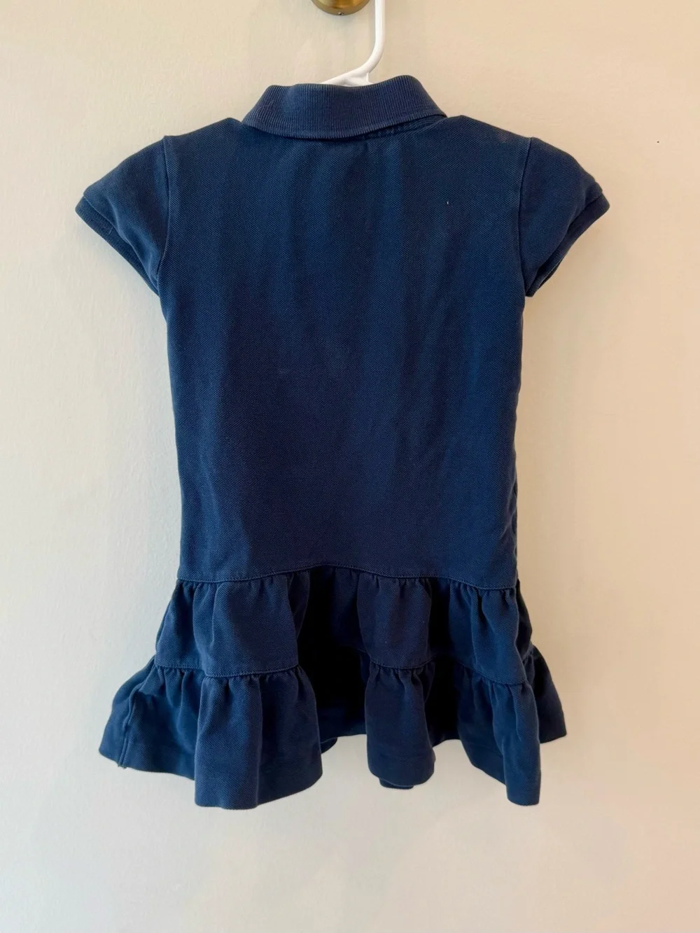 Girls Ralph Lauren Navy Polo Dress with Tiered Skirt
